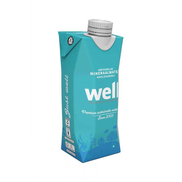 0,5L Well mineraalwater Tetrapak – plant based verpakking